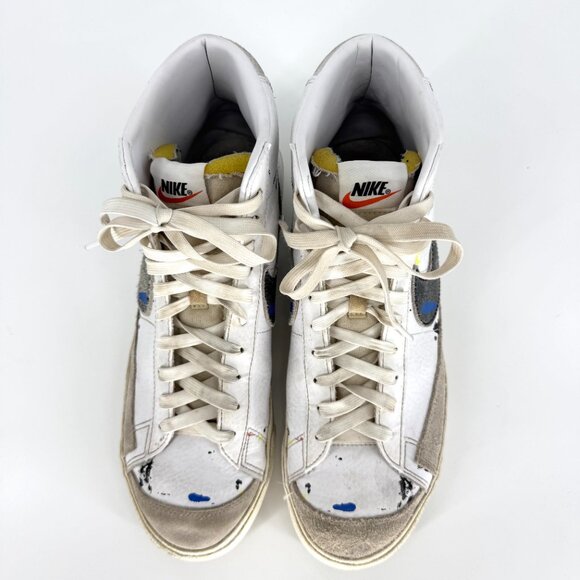 Nike Blazer Mid '77 "Paint Splatter" Men's Sneakers White DC7331-100 Sz 11 - Picture 8 of 9